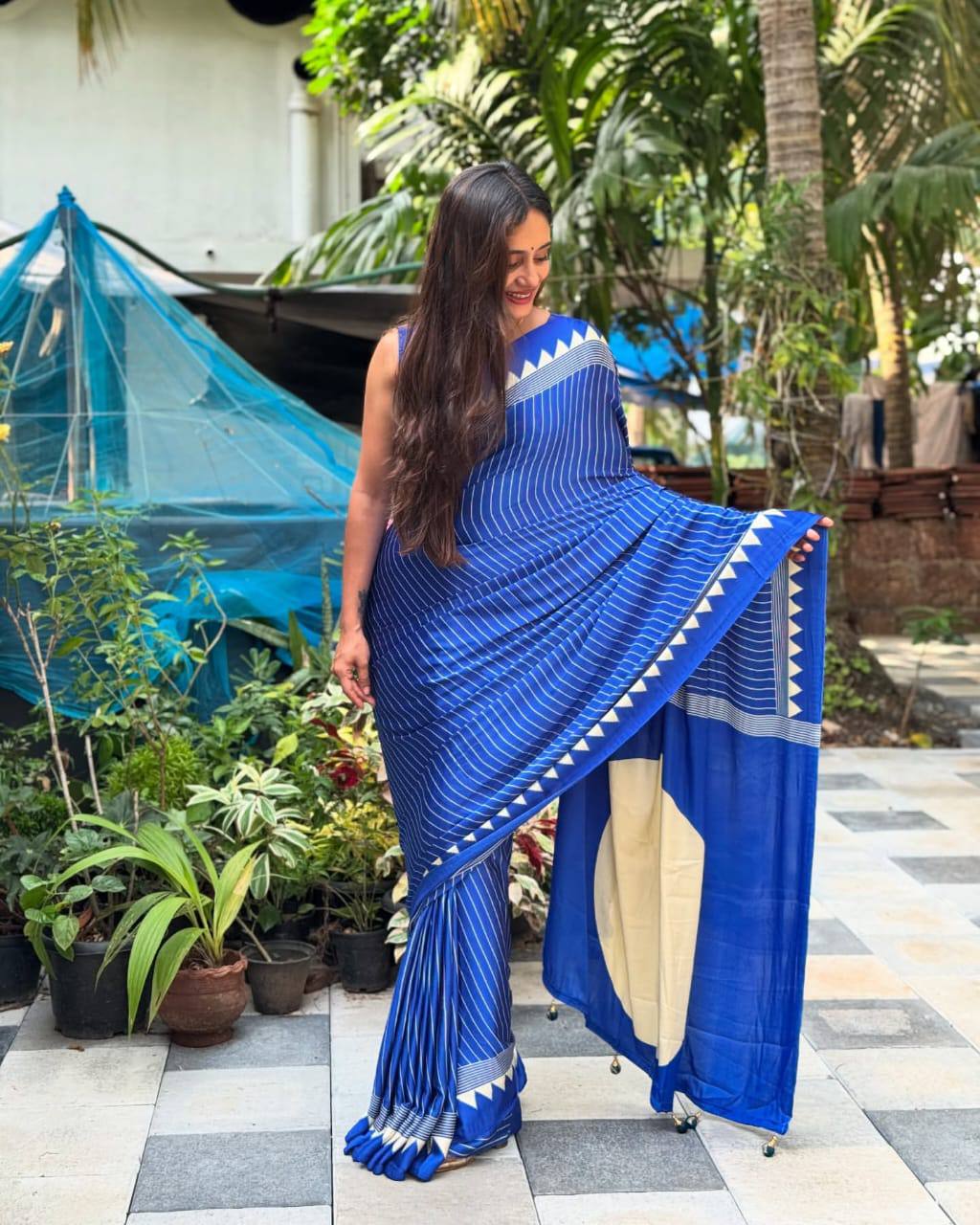 FM-Blue Silk Saree