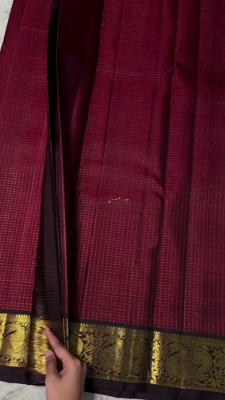 Kanchipuram Noir & Ruby Saree