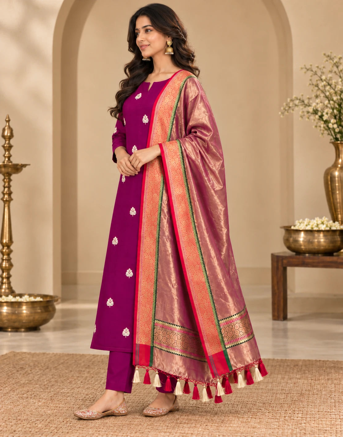 Mayil Vizhi weave Suit Set