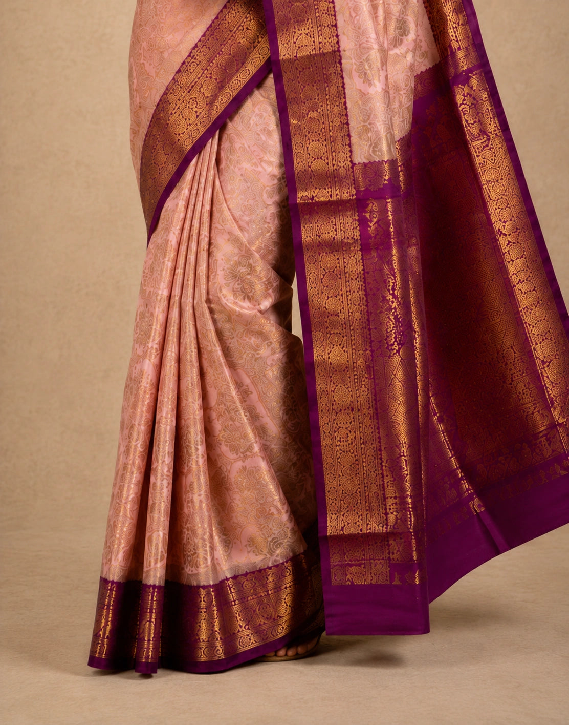 Magenta-Pink Kanjivaram Silk Saree