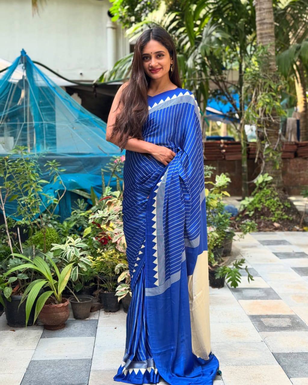 FM-Blue Silk Saree