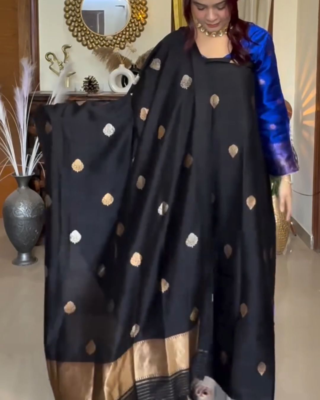 Black Cotton Suit Set