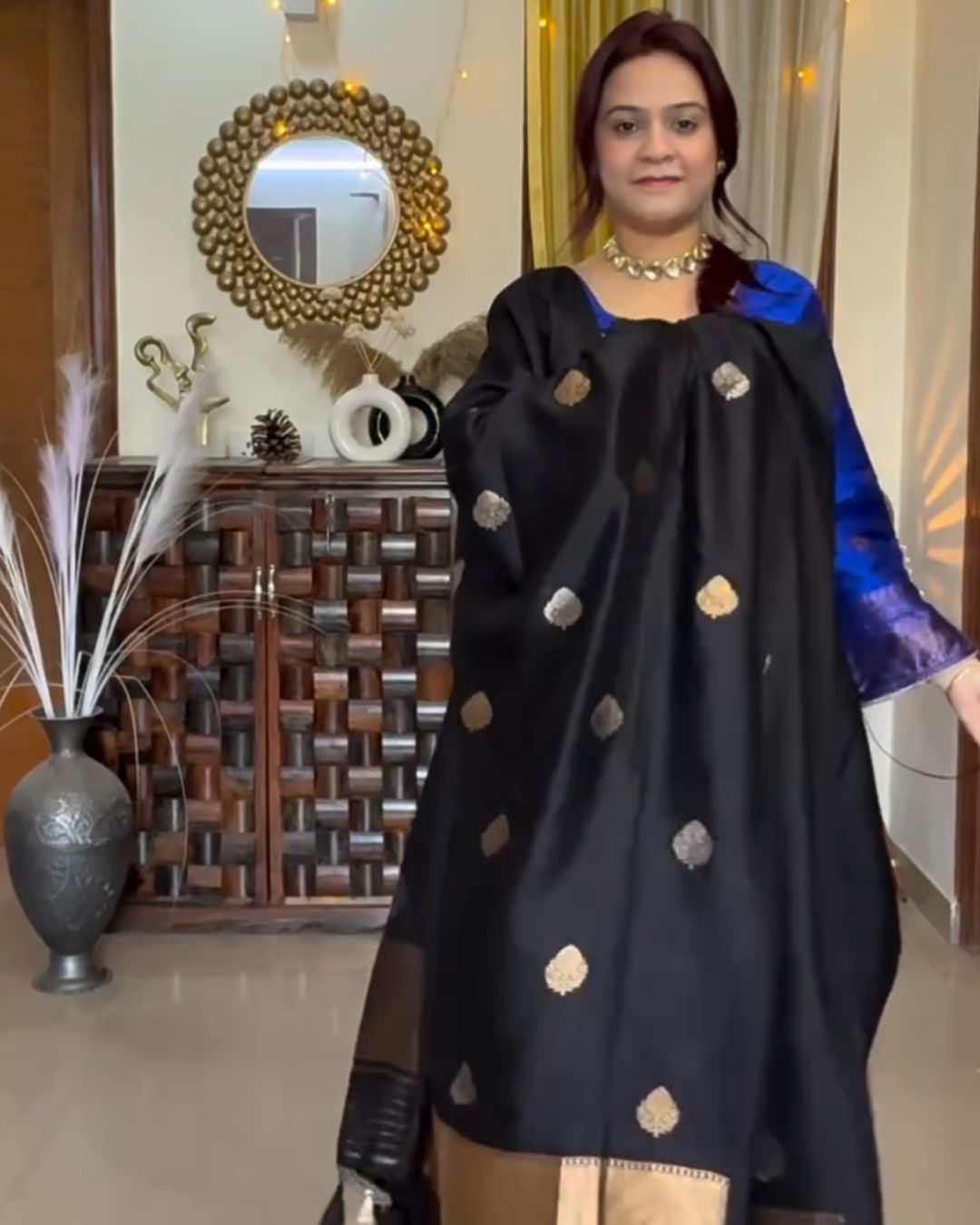 Black Cotton Suit Set