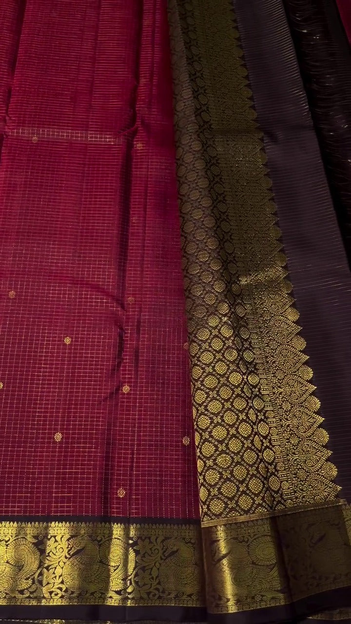 Kanchipuram Noir & Ruby Saree