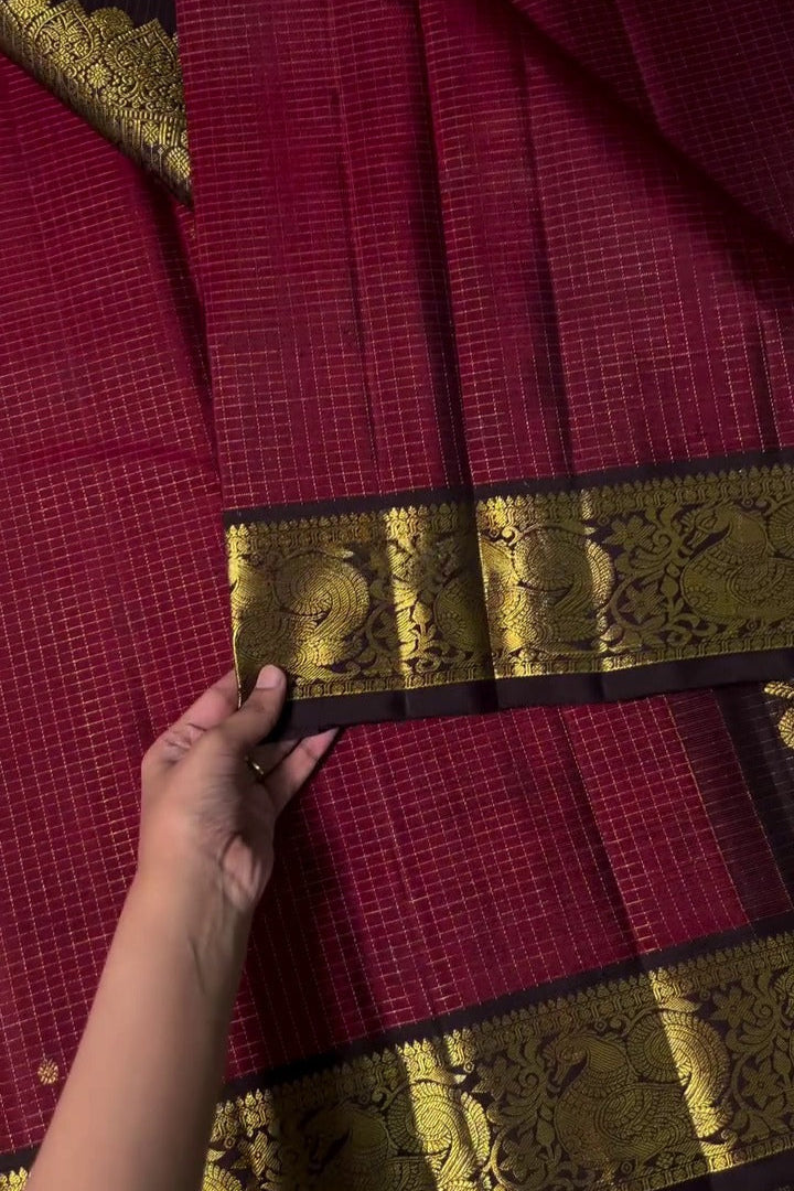 Kanchipuram Noir & Ruby Saree