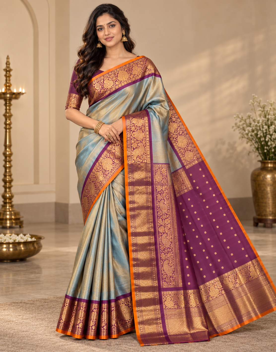 Gold Sky Silk Saree