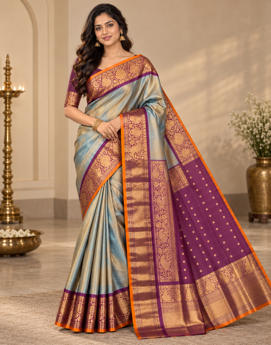 Gold Sky Silk Saree