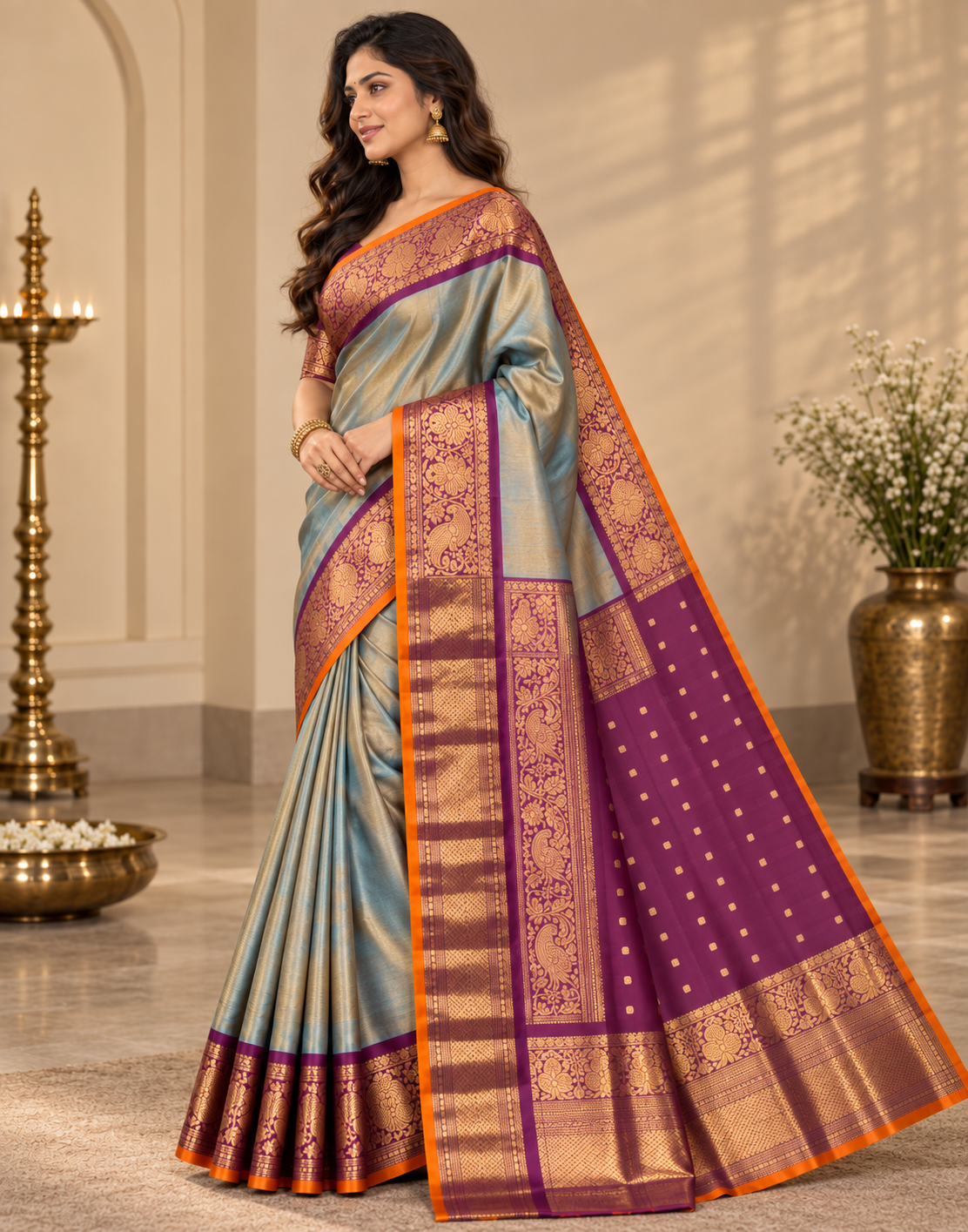 Gold Sky Silk Saree