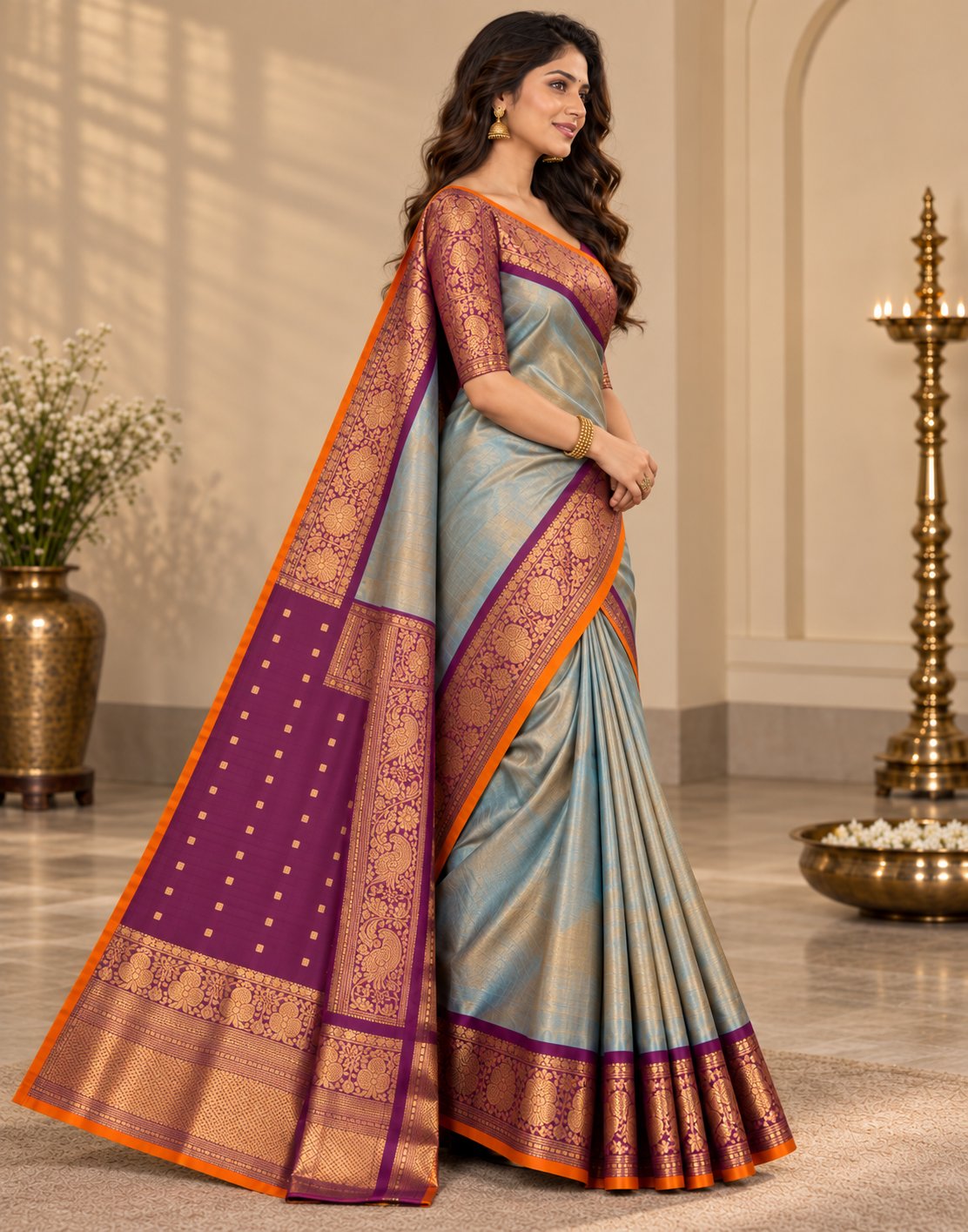 Gold Sky Silk Saree
