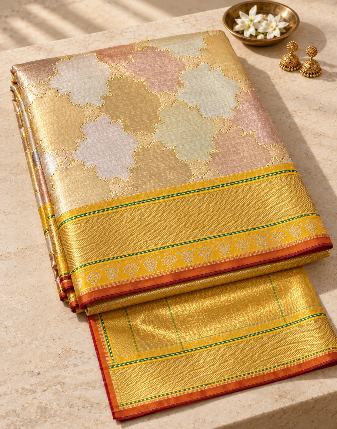 Golden Sunshine Tussar Silk Saree