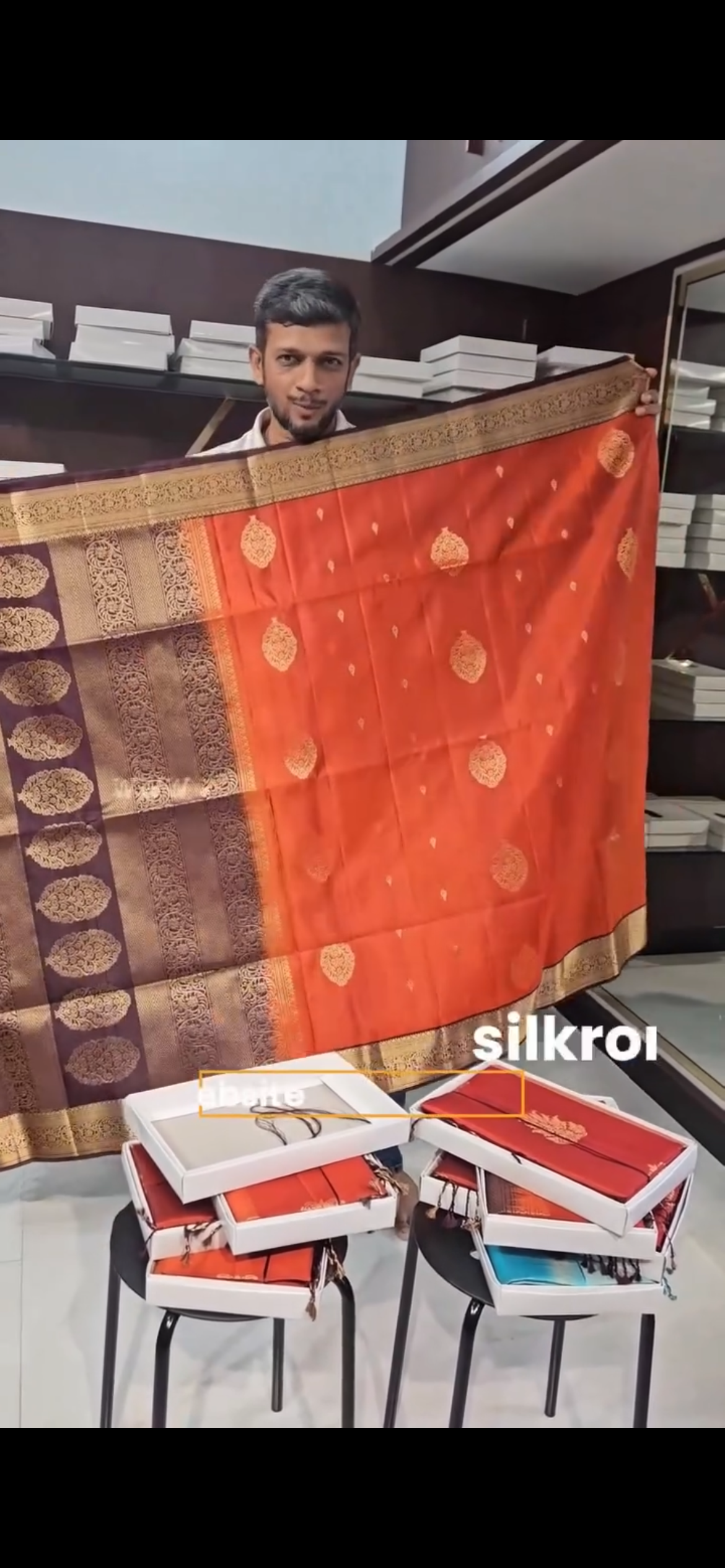 Rust Brown Heritage Saree