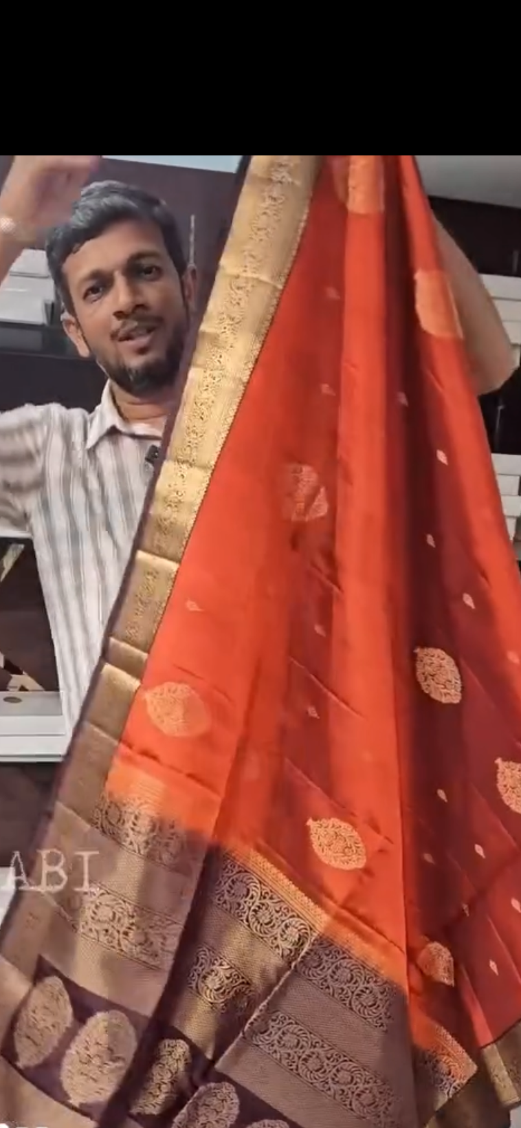 Rust Brown Heritage Saree