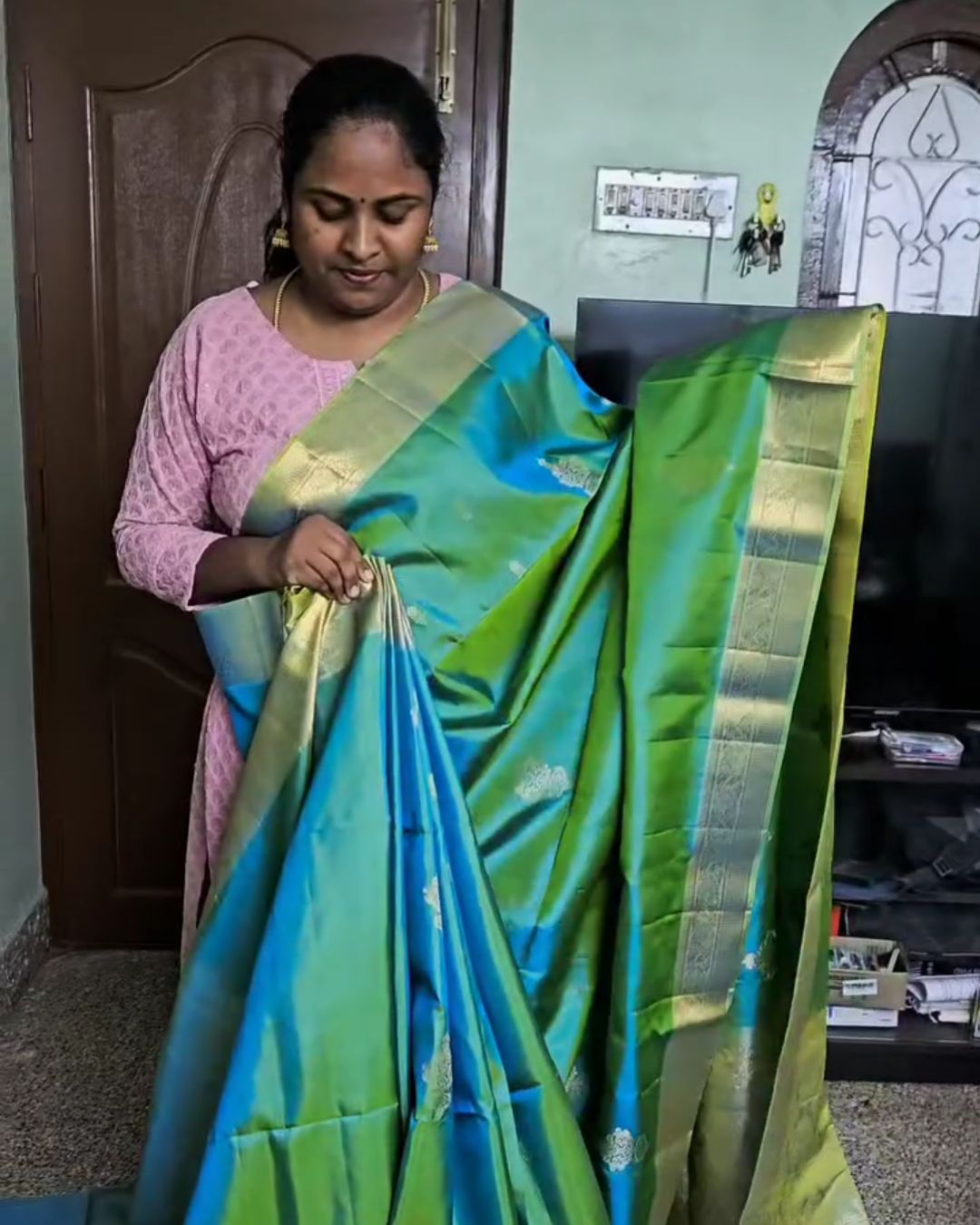 Maragatha Mazhai Silk Saree