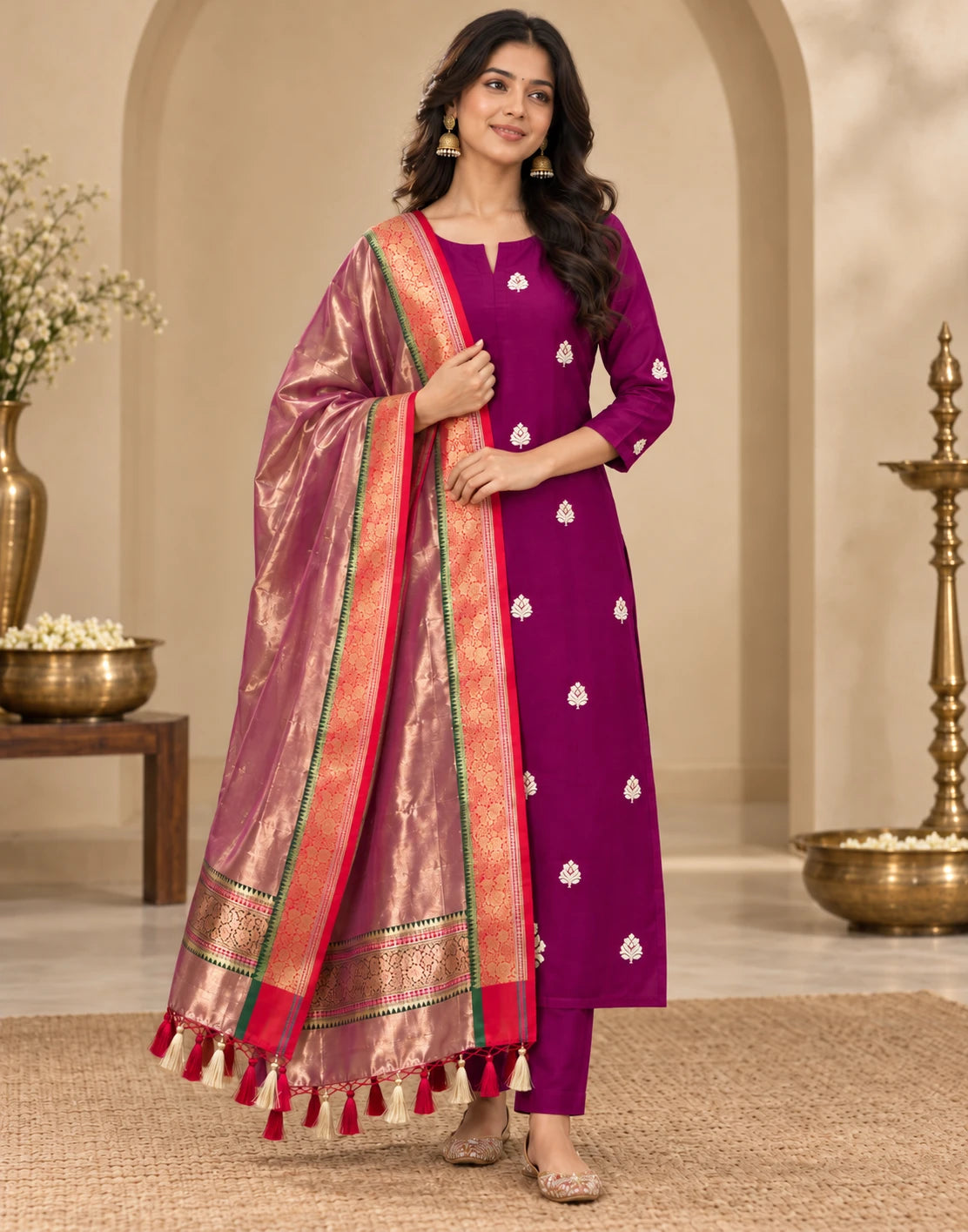Mayil Vizhi weave Suit Set