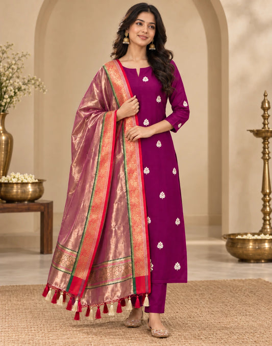 Mayil Vizhi weave Suit Set