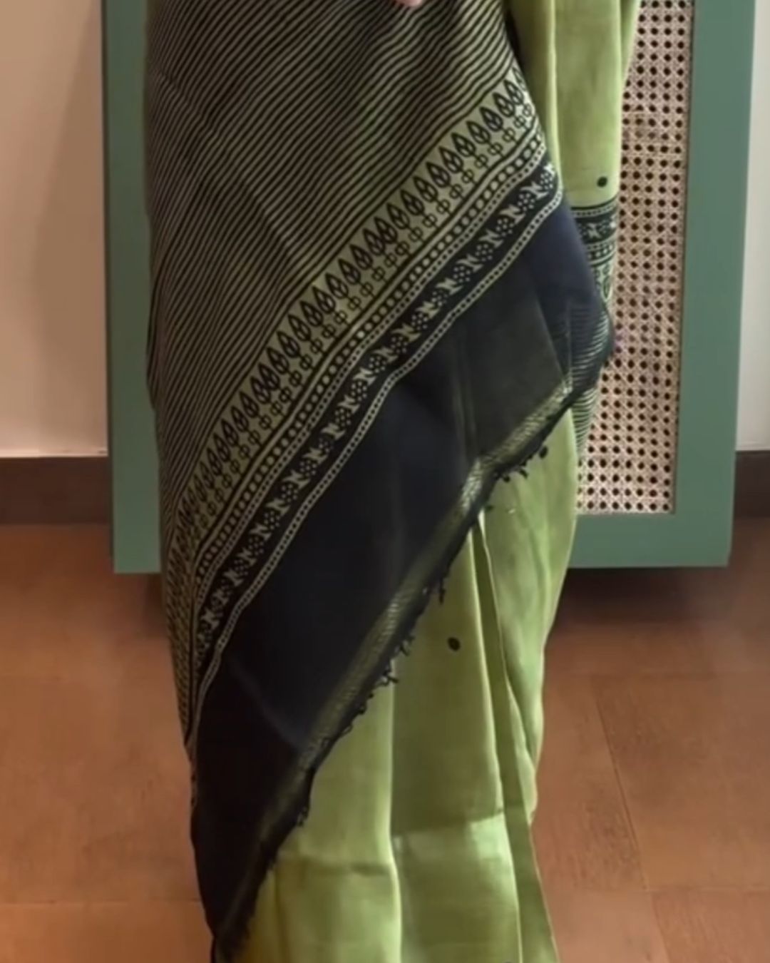 Olive Green Silk Saree