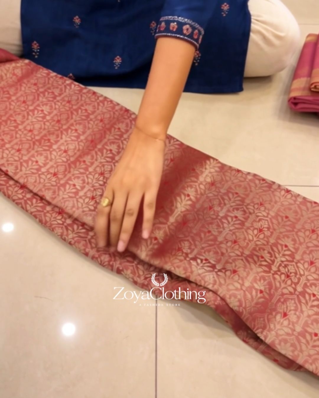 Onion Pink Weave Zari Suit Set