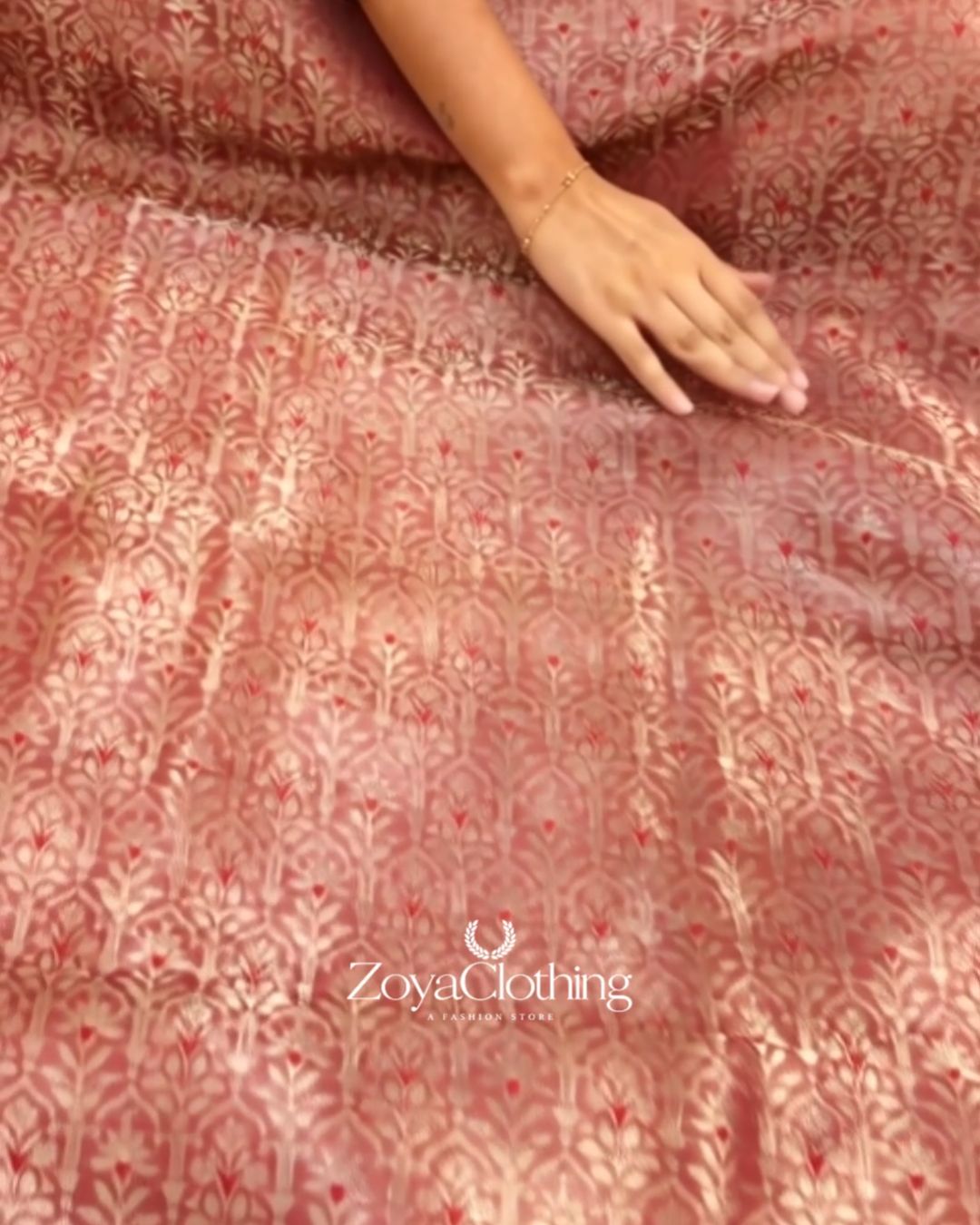 Onion Pink Weave Zari Suit Set