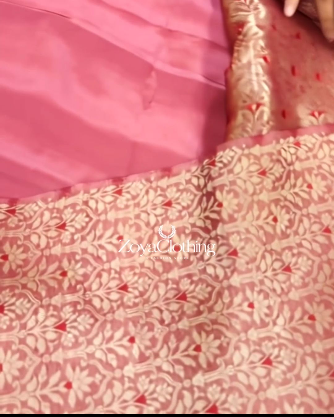Onion Pink Weave Zari Suit Set