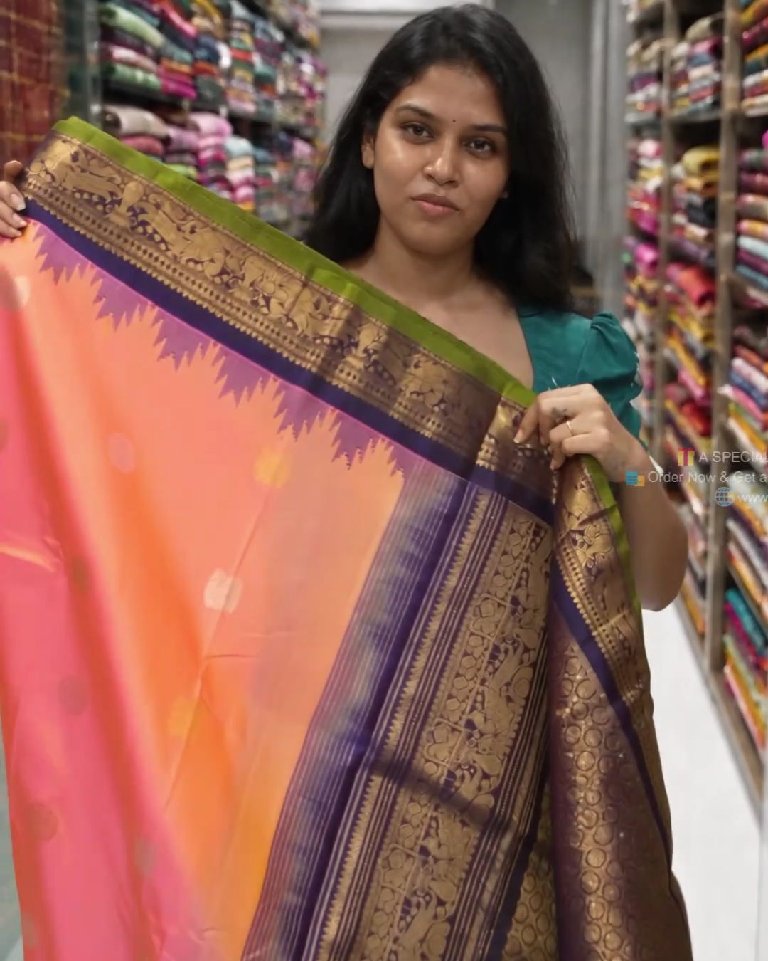Peach Silk Saree