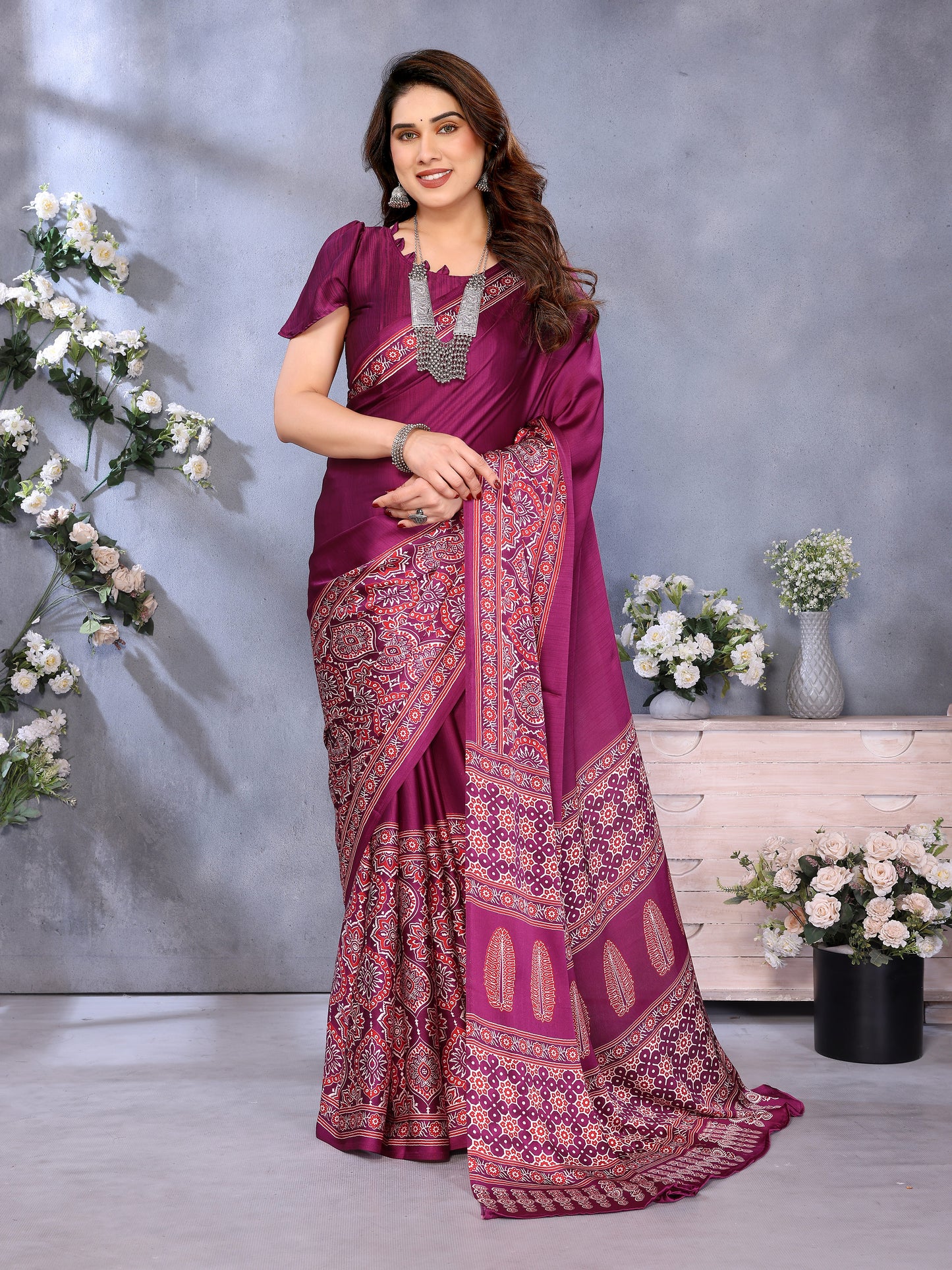 FM - Printed Silk Saree