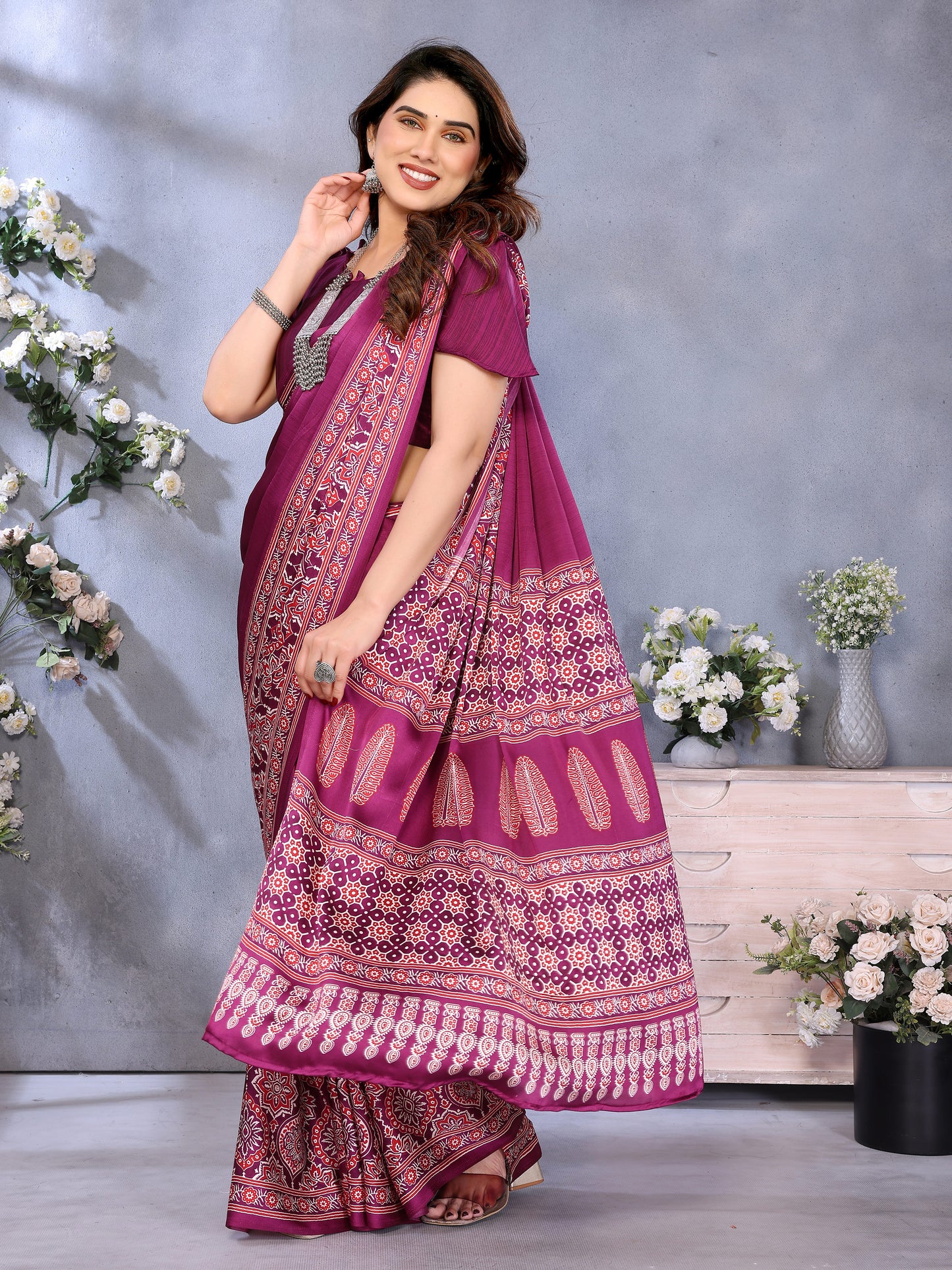 FM - Printed Silk Saree