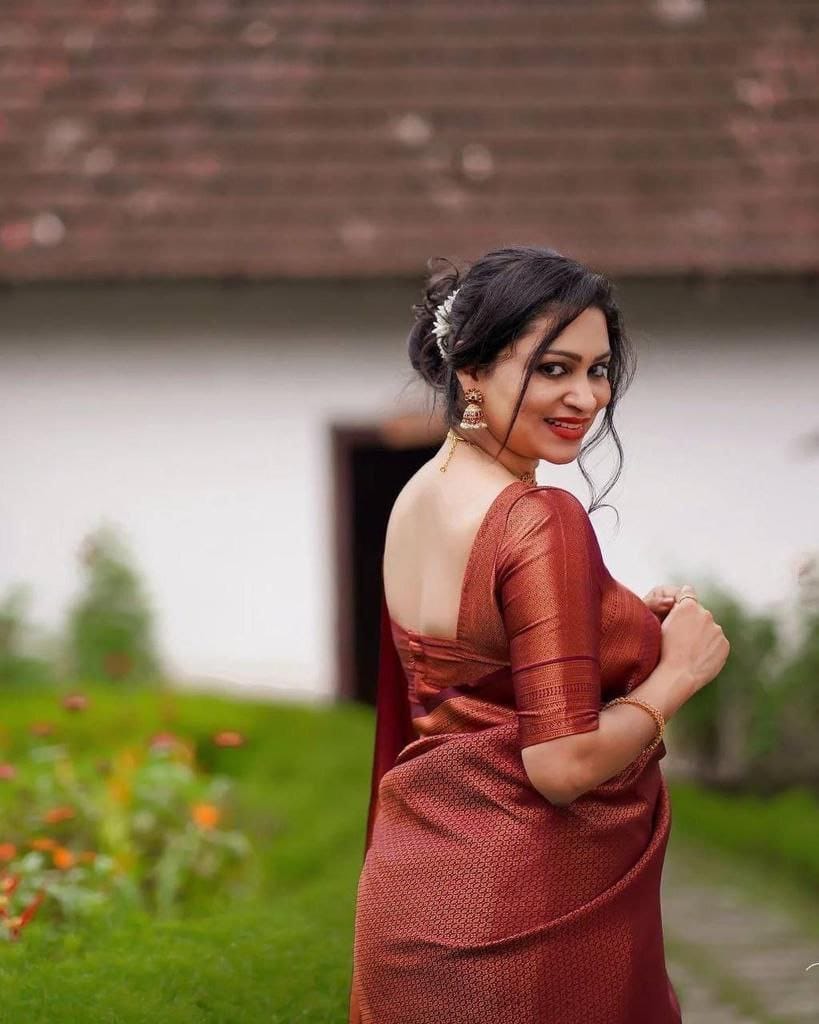 FM-Maroon Silk Saree