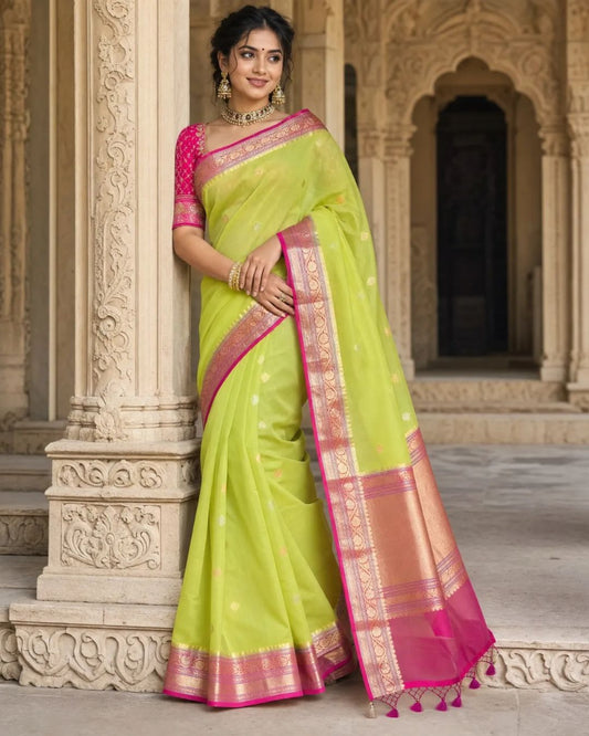 Zest Lime Silk Saree