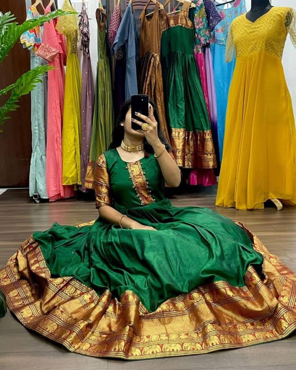 1224-LONG GREEN GOWN