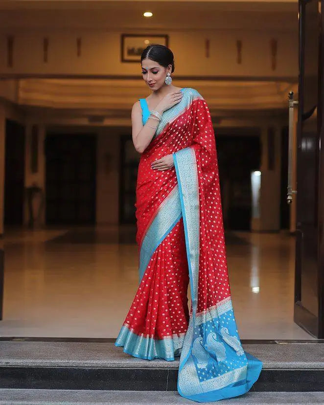 682-RED TIPA SAREE