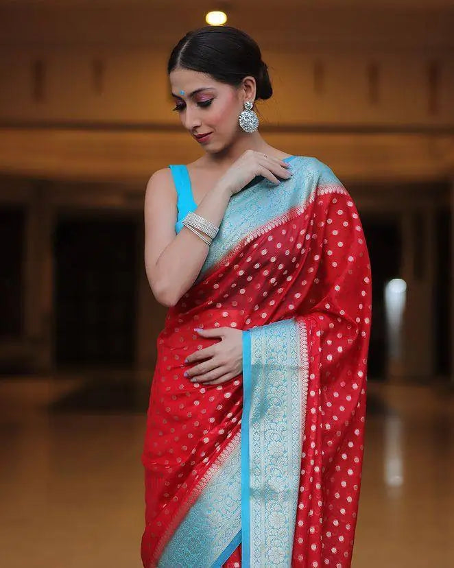 682-RED TIPA SAREE