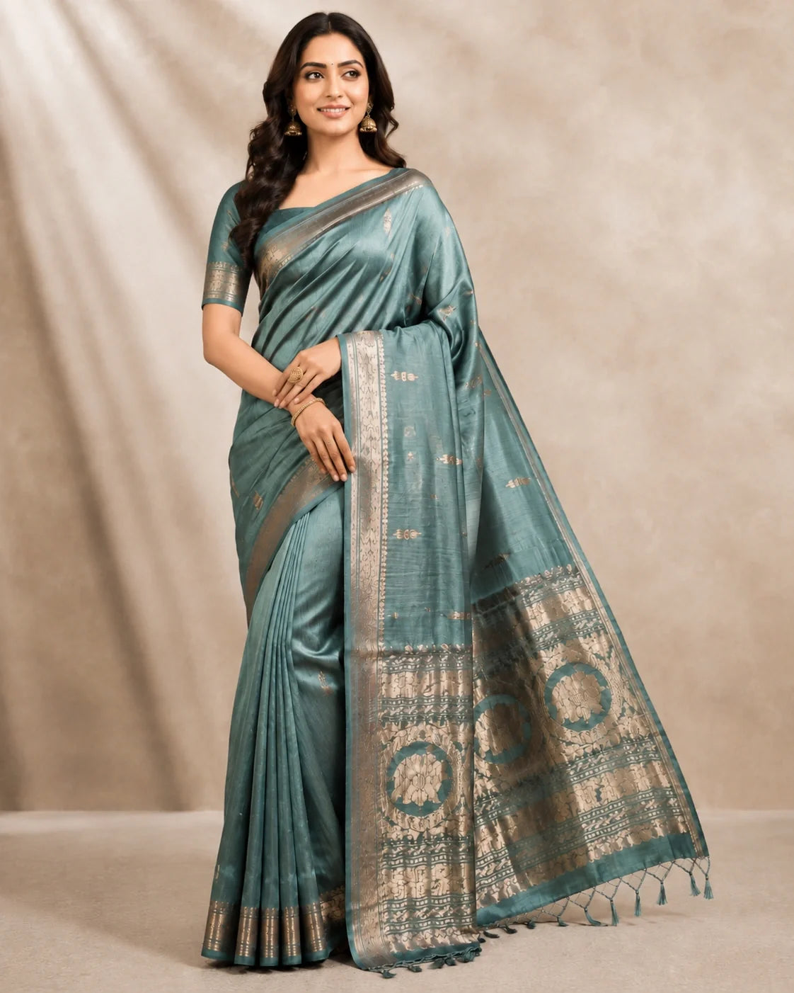 Sky Zari Silk Saree