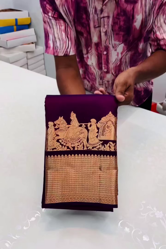 KANCHIVARAM PURPLE SILK SAREE