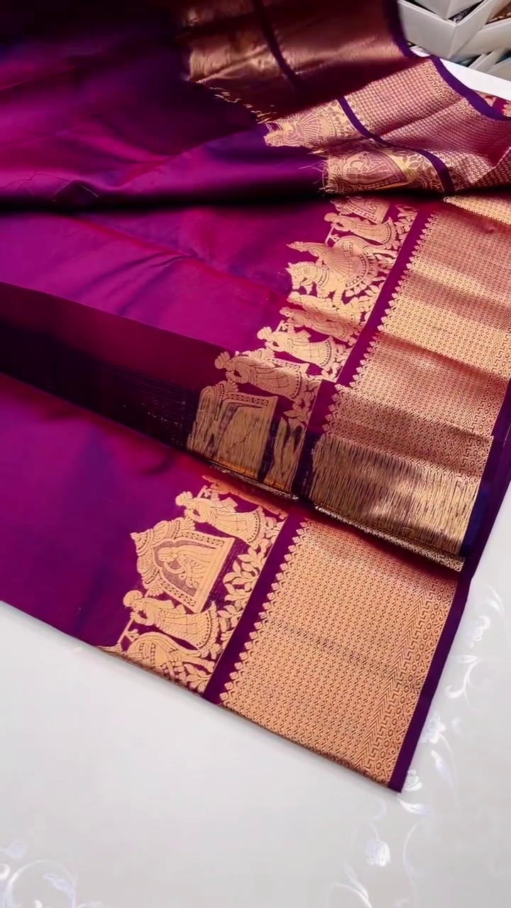 KANCHIVARAM PURPLE SILK SAREE