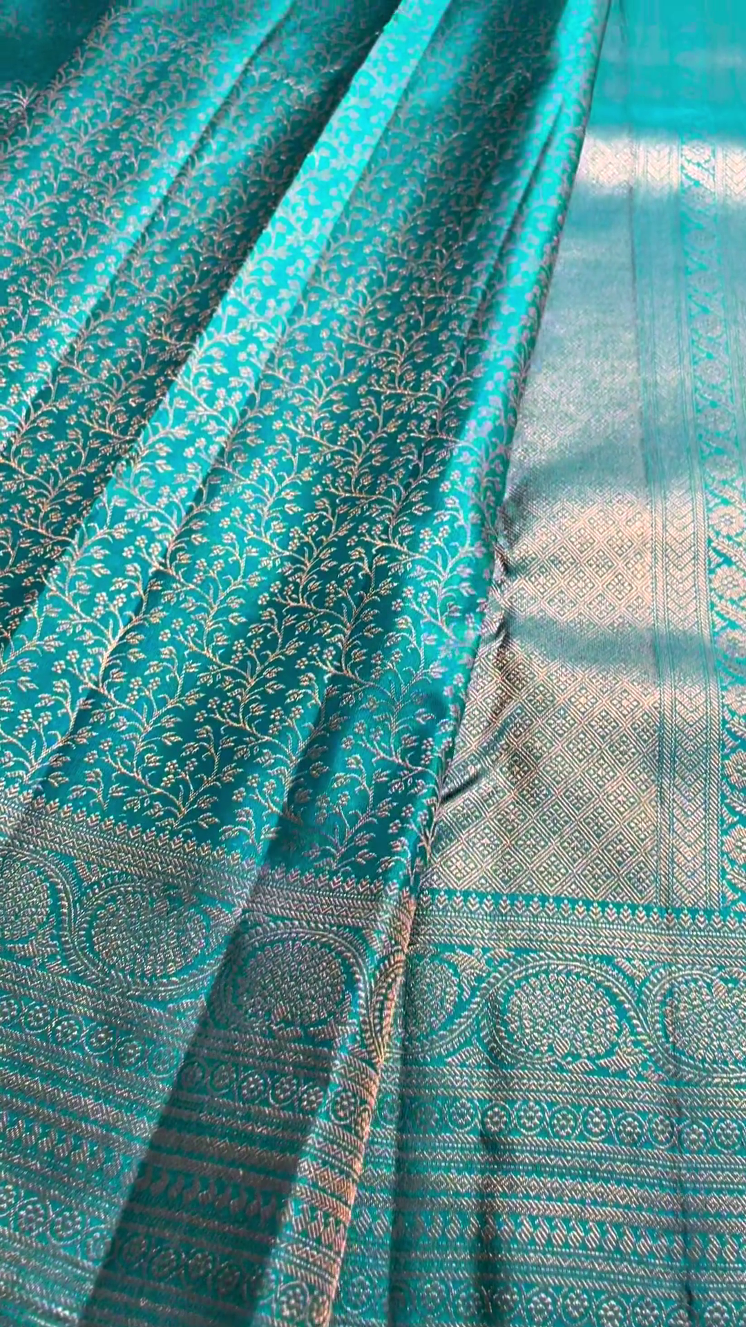 Teal Blue Kanchipuram saree