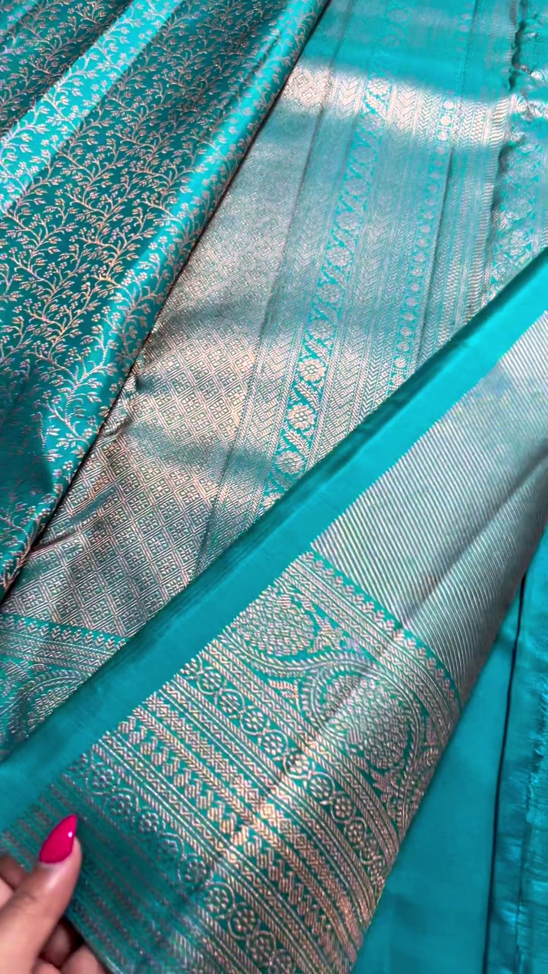 Teal Blue Kanchipuram saree