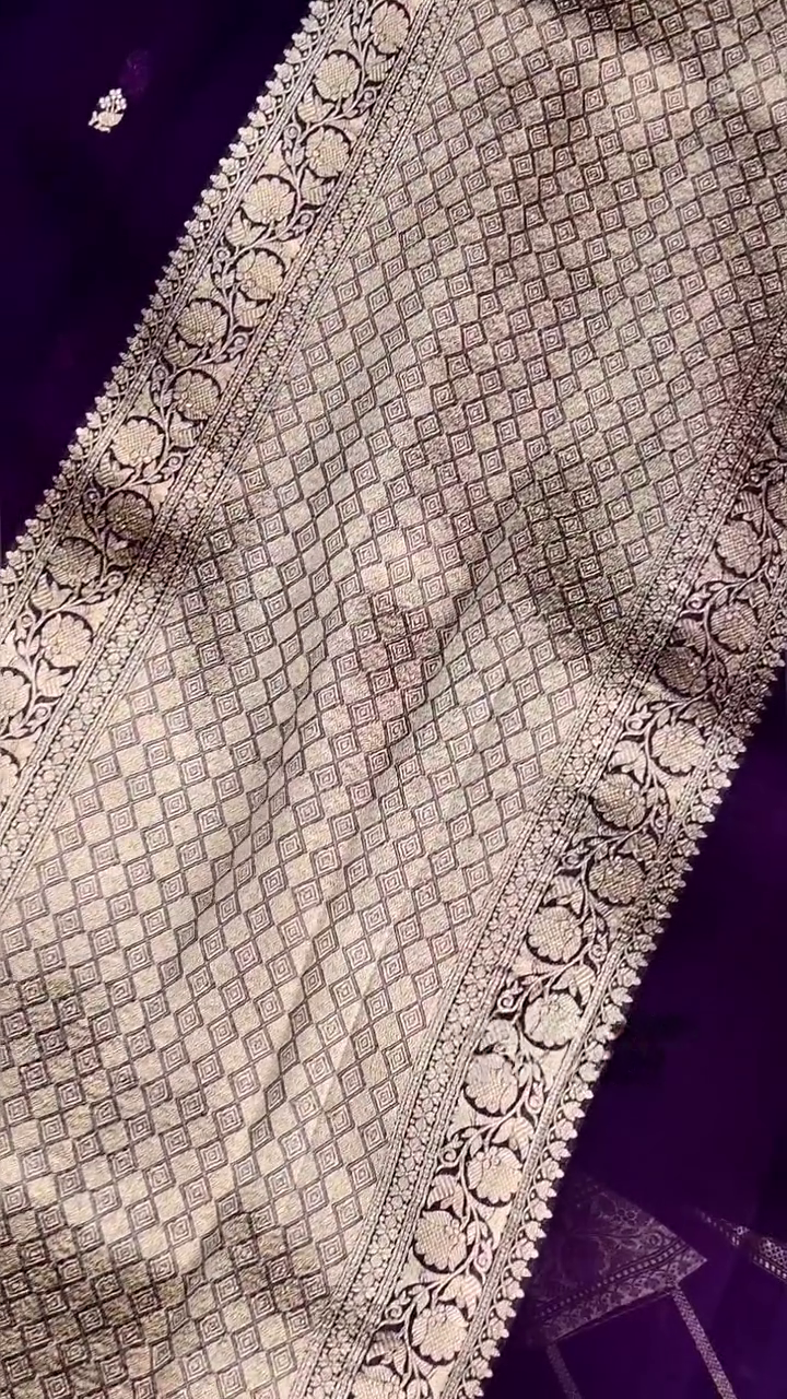 Orchid Glow Banarasi Silk Saree