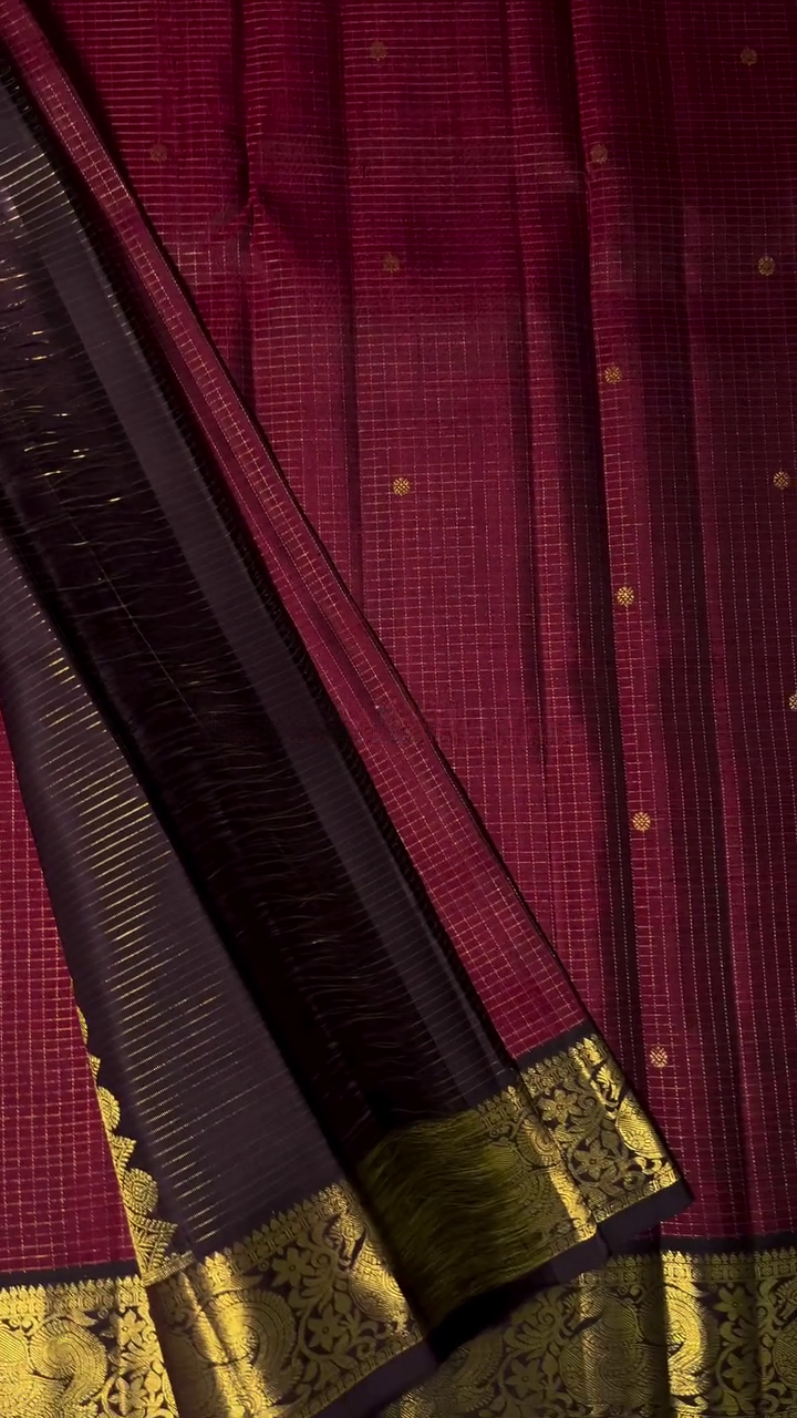 Kanchipuram Noir & Ruby Saree