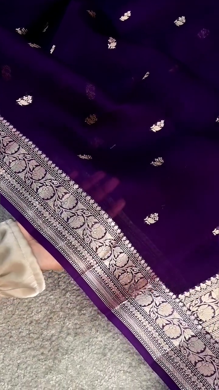 Orchid Glow Banarasi Silk Saree