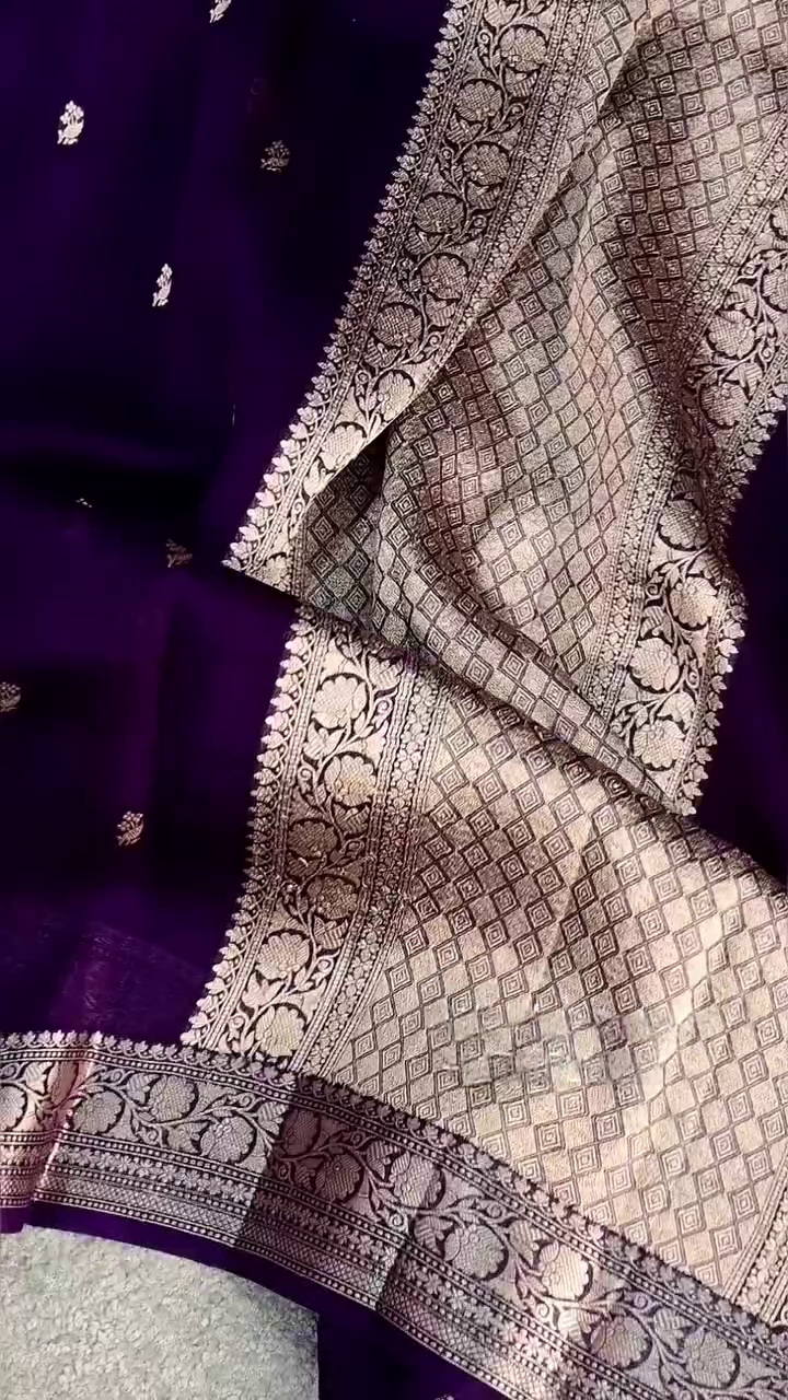 Orchid Glow Banarasi Silk Saree